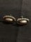 Oval 23x15mm Bead Ball Framed High Polished Pair of Sterling Silver Earrings
