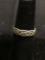 Old Pawn Irish Celtic Knot Decorated 5mm Wide Eternity Style Sterling Silver Band