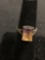 Emerald Cut Faceted 12x8mm Ametrine Center Sterling Silver Solitaire Ring Band