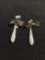 Bowtie Motif w/ Rhinestone Encrusted Drops 30x13mm Pair of Sterling Silver Earrings