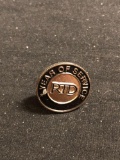 Round 19mm Diameter RTD 1 Year of Excellence Commemorative Sterling Silver Pin
