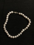 Baroque 5.5mm Freshwater Pearl Decorated 7in Long Bracelet w/ Sterling Silver Lobster Claw Clasp