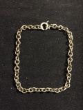 Cable Link 3.25mm Wide 6in Long Sterling Silver Bracelet