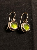 Signed Designer Old Pawn Mexico Style 25x15mm Hand-Finished Pair of Sterling Silver Earrings w/