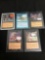 5 Count Lot of Vintage Magic the Gathering Gold Symbol Rare Cards from Store Closeout