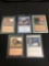 5 Count Lot of Vintage Magic the Gathering Gold Symbol Rare Cards from Store Closeout