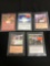 5 Count Lot of Vintage Magic the Gathering Gold Symbol Rare Cards from Store Closeout