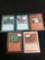 5 Count Lot of Vintage Magic the Gathering Gold Symbol Rare Cards from Store Closeout