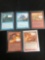 5 Count Lot of Vintage Magic the Gathering Gold Symbol Rare Cards from Store Closeout