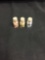 3 Count Lot of Vials of Metal Foil - Bronze Silver Gold from Estate