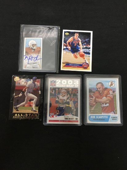 AMAZING Collection - Lot of 5 Sports Cards - Rookies, Stars, Inserts, Autos, VTG, Modern & More