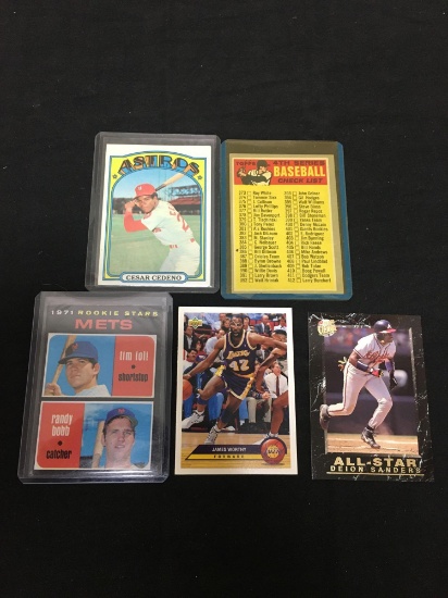 AMAZING Collection - Lot of 5 Sports Cards - Rookies, Stars, Inserts, Autos, VTG, Modern & More