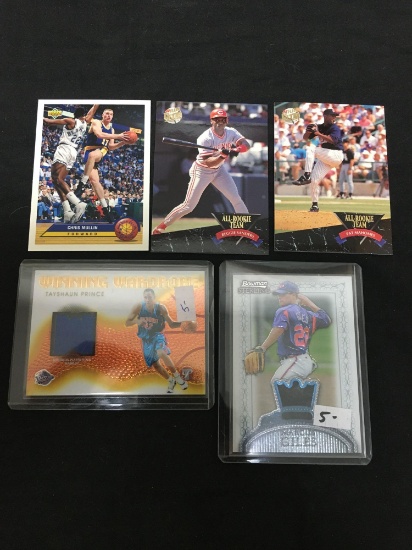 AMAZING Collection - Lot of 5 Sports Cards - Rookies, Stars, Inserts, Autos, VTG, Modern & More