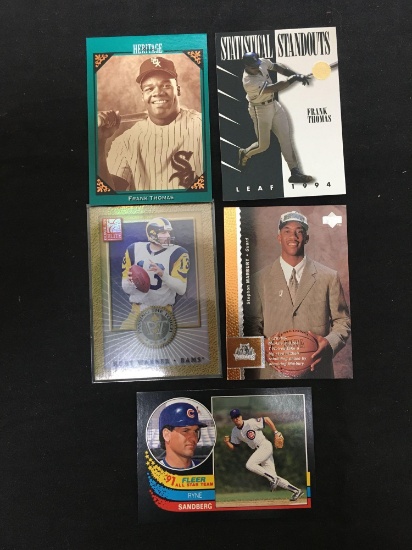 AMAZING Collection - Lot of 5 Sports Cards - Rookies, Stars, Inserts, Autos, VTG, Modern & More