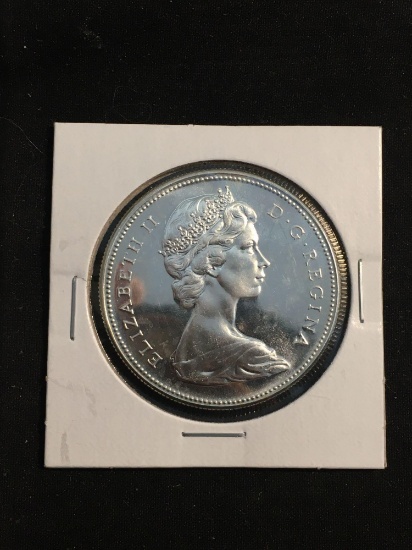 NICE 1967 Canadian 80% Silver Dollar Coin - 0.6 ASW