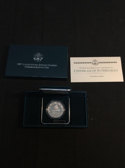1997 US Mint Botanic Garden Commemorative 90% Proof Silver Dollar