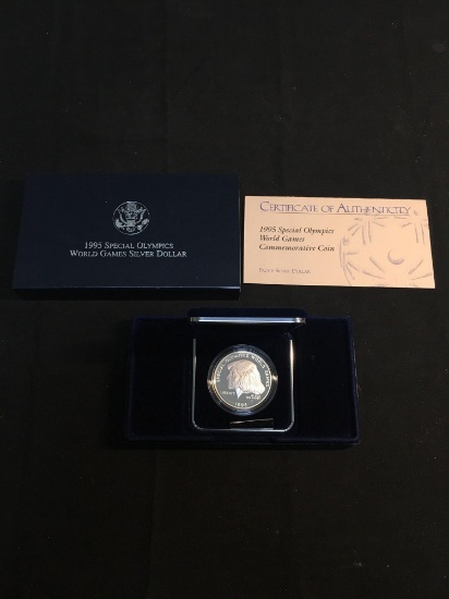 1995 United States Mint Special Olymics Commemorative 90% Silver Proof Dollar Coin