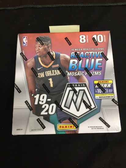 FACTORY SEALED - 2019-20 Panini Mosaic Basketball Mega Box REACTIVE BLUE - 10 Packs of 8 Cards