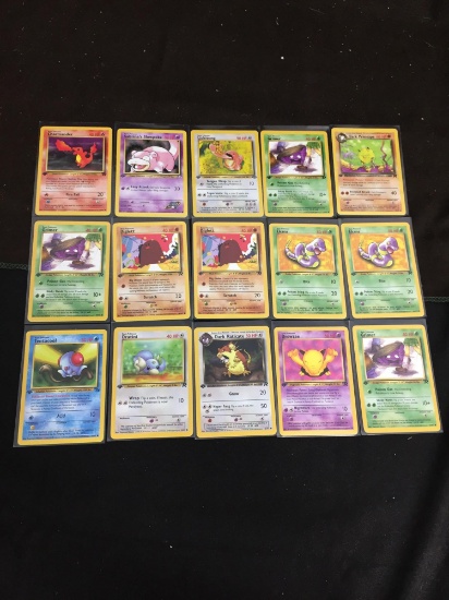 NICE Adult Owned POKEMON Mega Collection - 15 1st Edition Vintage Trading Cards