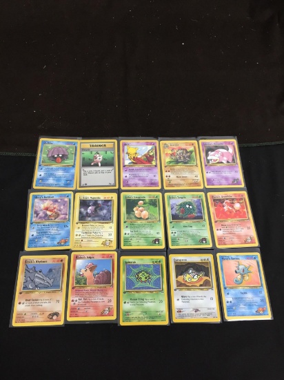 NICE Adult Owned POKEMON Mega Collection - 15 1st Edition Vintage Trading Cards