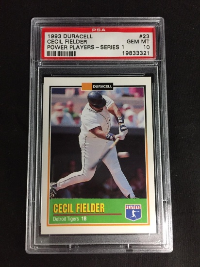 PSA Graded 1993 Duracell Power Players CECIL FIELDER Tigers Baseball Card - GEM MINT 10