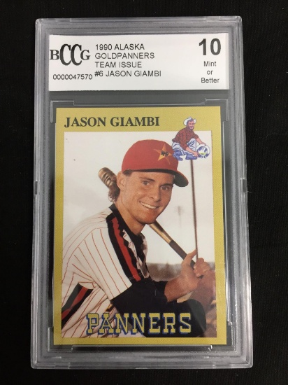 BCCG Graded 1990 Alaska Goldpanners JASON GIAMBI ROOKIE Minor League Baseball Card - RARE - 10