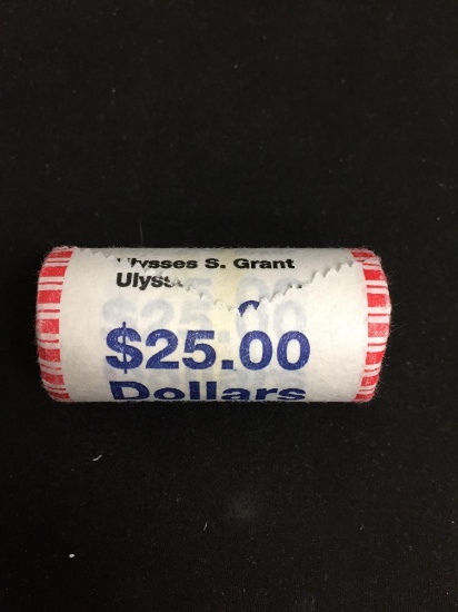 United States Mint $25 Face Value Presidential Dollar UNCIRCULATED Bank Roll - ULYSSES S. GRANT