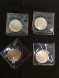 Lot of Four 5 Francs 1960's Silver Coins - .835 Fine - 1.28 ASW Total