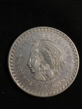 1948 Mexican 90% Silver Large Cinco Pesos Coin - 30 Grams