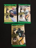 3 Factory Sealed Packs of 1993 Action Packed Football Cards -24K Gold Inserts Possible!