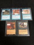 5 Count Lot of Vintage Magic the Gathering Gold Symbol Rare Cards from Store Closeout