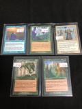 5 Count Lot of Vintage Magic the Gathering Gold Symbol Rare Cards from Store Closeout