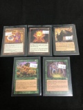 5 Count Lot of Vintage Magic the Gathering Gold Symbol Rare Cards from Store Closeout