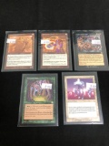 5 Count Lot of Vintage Magic the Gathering Gold Symbol Rare Cards from Store Closeout