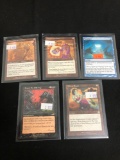 5 Count Lot of Vintage Magic the Gathering Gold Symbol Rare Cards from Store Closeout