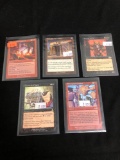 5 Count Lot of Vintage Magic the Gathering Gold Symbol Rare Cards from Store Closeout