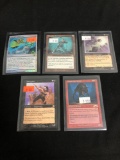 5 Count Lot of Vintage Magic the Gathering Gold Symbol Rare Cards from Store Closeout