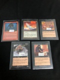 5 Count Lot of Vintage Magic the Gathering Gold Symbol Rare Cards from Store Closeout