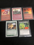 5 Count Lot of Vintage Magic the Gathering Gold Symbol Rare Cards from Store Closeout