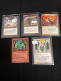 5 Count Lot of Vintage Magic the Gathering Gold Symbol Rare Cards from Store Closeout