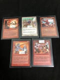 5 Count Lot of Vintage Magic the Gathering Gold Symbol Rare Cards from Store Closeout