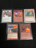 5 Count Lot of Vintage Magic the Gathering Gold Symbol Rare Cards from Store Closeout