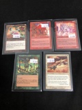 5 Count Lot of Vintage Magic the Gathering Gold Symbol Rare Cards from Store Closeout