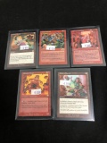 5 Count Lot of Vintage Magic the Gathering Gold Symbol Rare Cards from Store Closeout