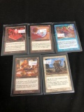 5 Count Lot of Vintage Magic the Gathering Gold Symbol Rare Cards from Store Closeout