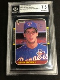 BGS Graded 1987 Donruss KEVIN BROWN Rangers ROOKIE Baseball Card - NEAR MINT +