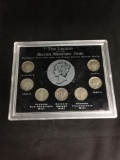 The Legend of the Mercury Dime Silver Coins in Display with 7 Silver Mercury Dimes