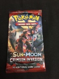 SEALED Pokemon Sun & Moon CRIMSON INVASION 10 Card Booster Pack