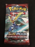 SEALED Pokemon Sun & Moon CRIMSON INVASION 10 Card Booster Pack