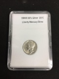 1944 United States Mercury Silver Dime - 90% Silver Coin in Holder